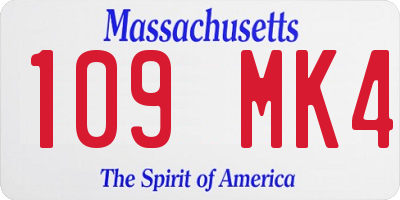MA license plate 109MK4