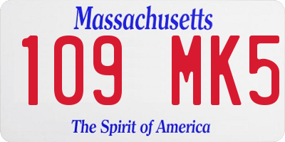MA license plate 109MK5