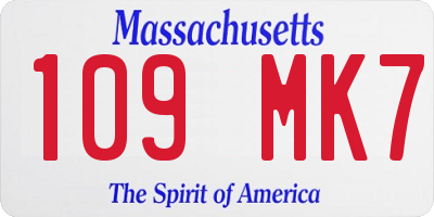 MA license plate 109MK7
