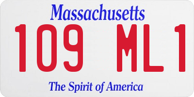 MA license plate 109ML1