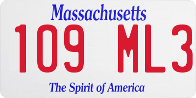 MA license plate 109ML3