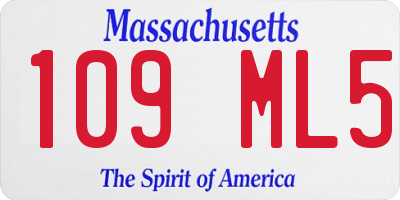 MA license plate 109ML5