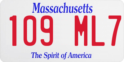 MA license plate 109ML7