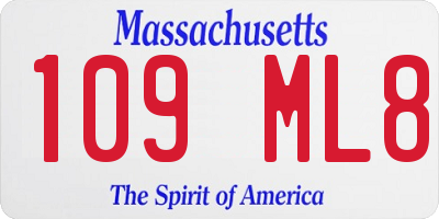 MA license plate 109ML8