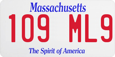 MA license plate 109ML9
