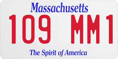 MA license plate 109MM1