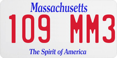 MA license plate 109MM3