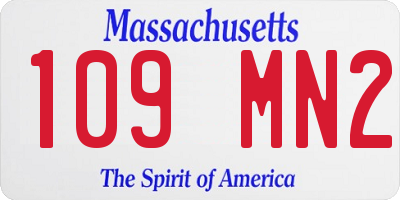 MA license plate 109MN2