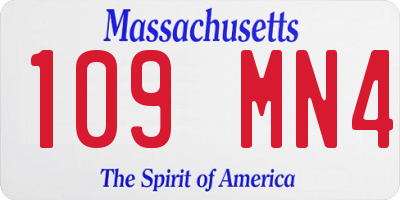 MA license plate 109MN4