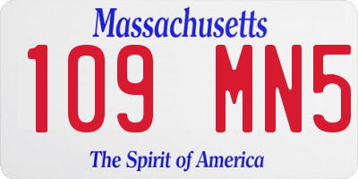 MA license plate 109MN5