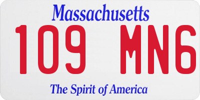MA license plate 109MN6