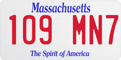 MA license plate 109MN7