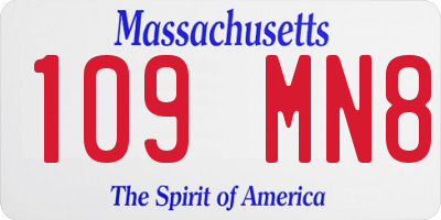 MA license plate 109MN8