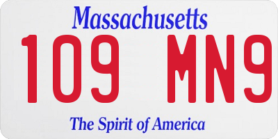 MA license plate 109MN9