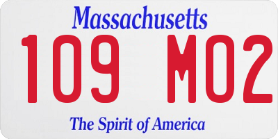 MA license plate 109MO2
