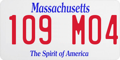 MA license plate 109MO4