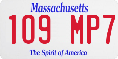 MA license plate 109MP7