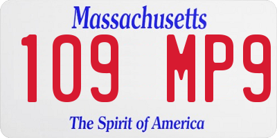 MA license plate 109MP9