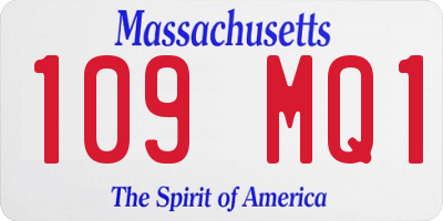 MA license plate 109MQ1