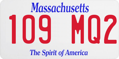 MA license plate 109MQ2