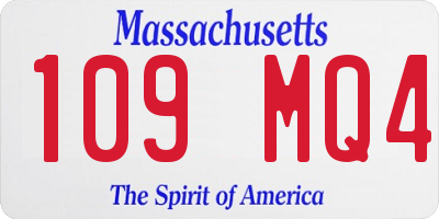 MA license plate 109MQ4