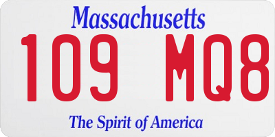 MA license plate 109MQ8