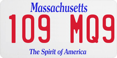MA license plate 109MQ9