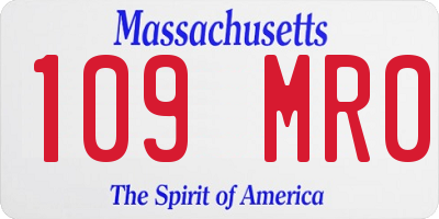 MA license plate 109MR0