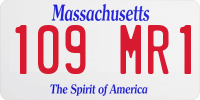 MA license plate 109MR1