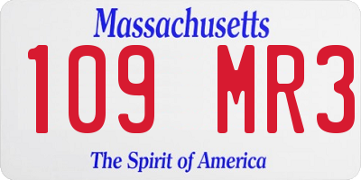 MA license plate 109MR3