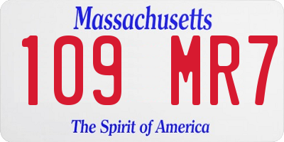 MA license plate 109MR7