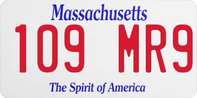 MA license plate 109MR9