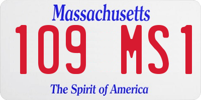 MA license plate 109MS1