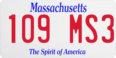 MA license plate 109MS3