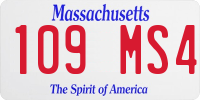 MA license plate 109MS4