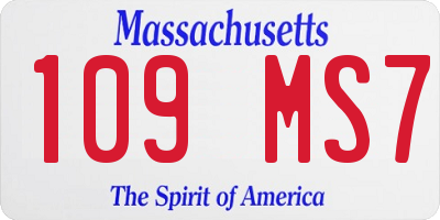 MA license plate 109MS7