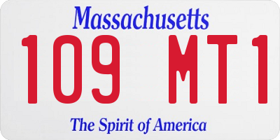 MA license plate 109MT1