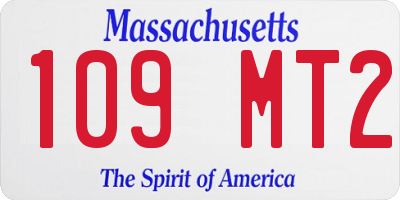 MA license plate 109MT2
