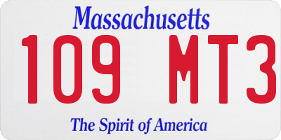 MA license plate 109MT3