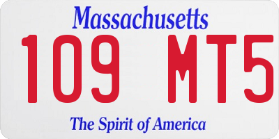 MA license plate 109MT5