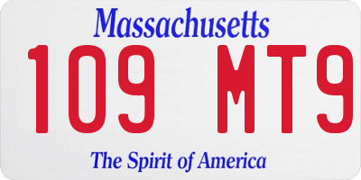 MA license plate 109MT9