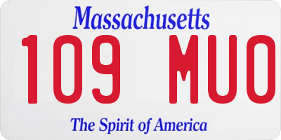 MA license plate 109MU0