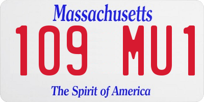 MA license plate 109MU1