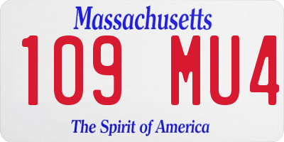 MA license plate 109MU4