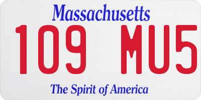 MA license plate 109MU5