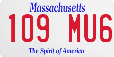 MA license plate 109MU6