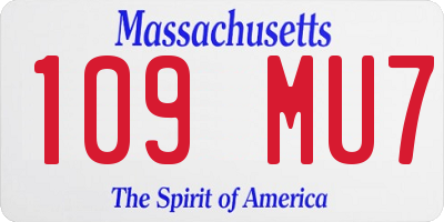MA license plate 109MU7