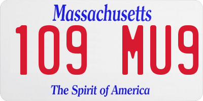 MA license plate 109MU9