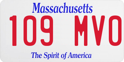 MA license plate 109MV0