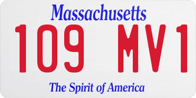 MA license plate 109MV1